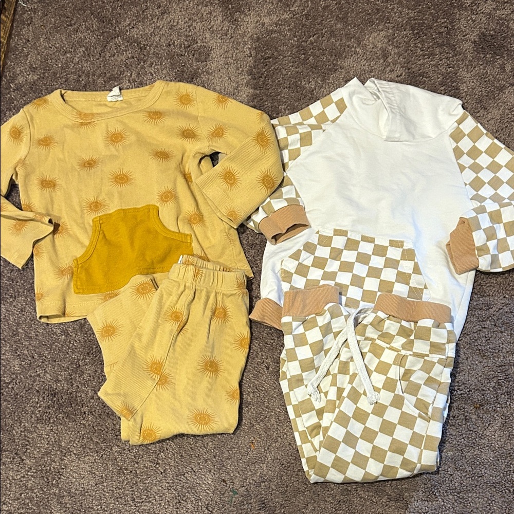 Toddler boys 2T vans checkered and kate Quinn suns two piece sets